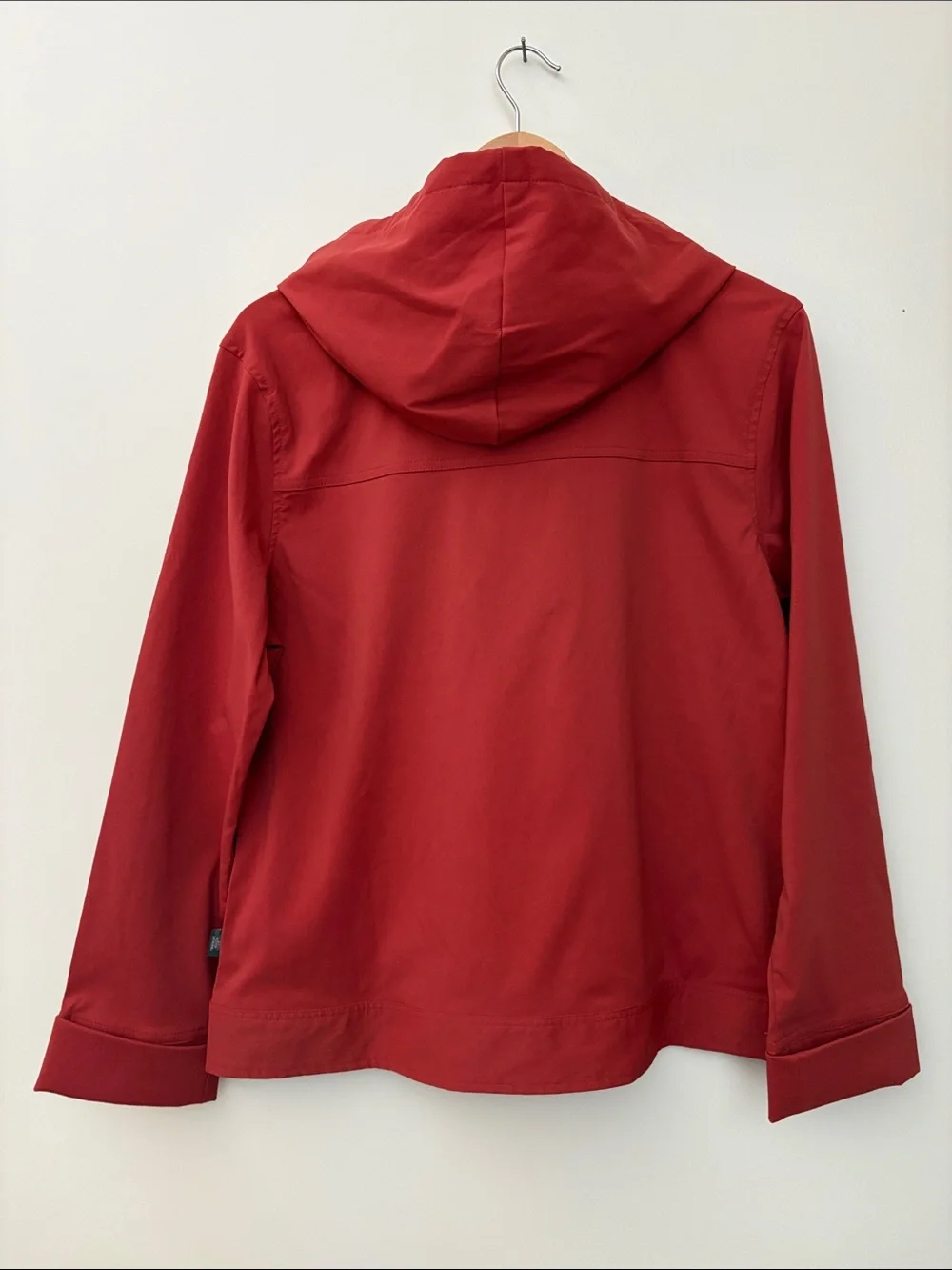 NWT Prana Terri Jacket in Tomato Hood Hidden Zip Front Water Repellant Size XL